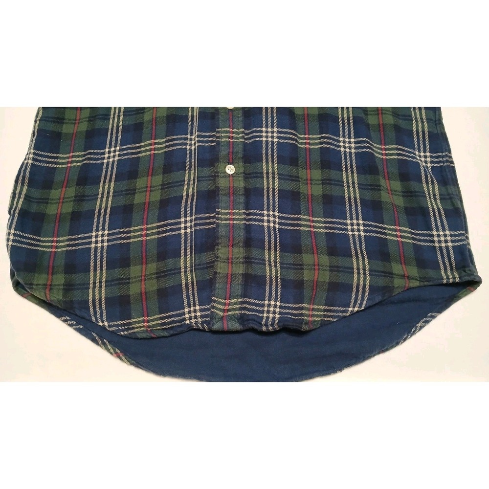 Polo Ralph Lauren Shirt Mens M Green Blue Tartan Plaid Cotton Lined Classic Fit - Picture 11 of 14